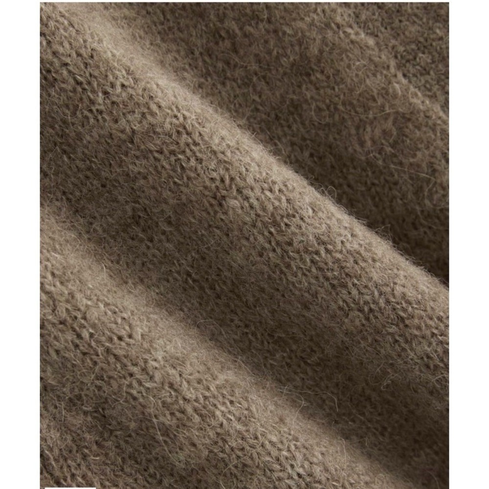 Everlane NWT High V Cropped Cardigan In Alpaca Taupe Melange XS - Picture 8 of 14